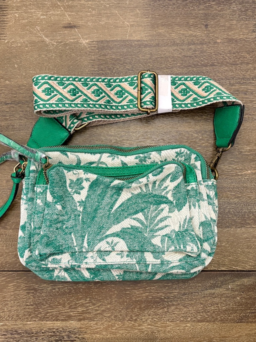 European Mandoline Fabric and Vegan Leather Crossbody Purse NWT - Picture 2 of 10